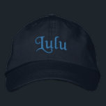 Lulu Personalisiert bestickte Baseballkappe<br><div class="desc">Lulu Name auf individualisierbaren bestickten Baseball-Cap / Baseball-Hut in blau, von 369MyName. ... ... ... ... . Unsere personalisierten Produkte sind so konzipiert, dass Sie den Text leicht ändern können... ... ... ... ... ... ... ... ... ... ... ... ... ... ... ... ... ... ... ... ... ......</div>