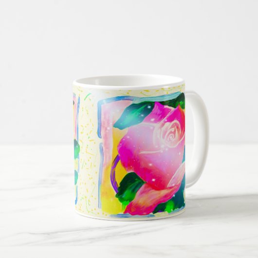"Lulumama" Stern strahlt Rose, Kaffeetasse (VorderseiteRechts)