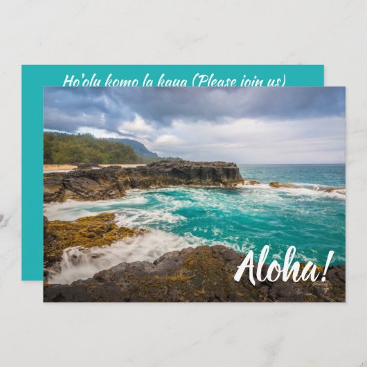 Lumaha'i Beach, Kauai, Hawaii Einladung (Vorne/Hinten)