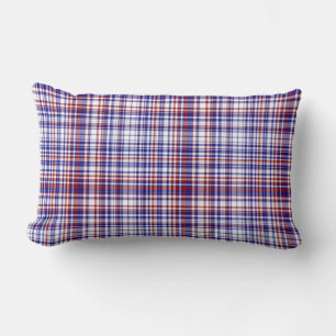 Lumbar Kariert Pillow, Red-White-Blue Collection 0 Lendenkissen
