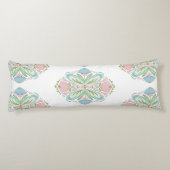 Lumbar Pillow Blue Pink Green Floral Abstrakt Seitenschläferkissen (Rückseite)