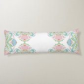 Lumbar Pillow Blue Pink Green Floral Abstrakt Seitenschläferkissen (Rückseite)