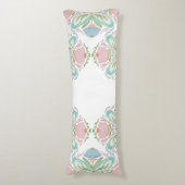 Lumbar Pillow Blue Pink Green Floral Abstrakt Seitenschläferkissen (Vorderseite Vertikal)