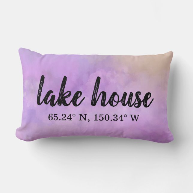 Lumbar Pillow - Custom Lake House Koordinaten Lendenkissen (Vorderseite)