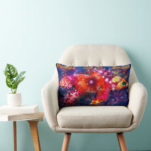 Lumbar Pillow - Whimsical Goldfish Symbolismus Lendenkissen