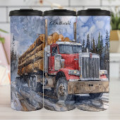 Lumber LKW Winterwald Wasserfarbe Thermosbecher