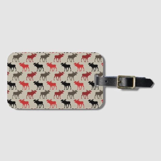 Lumber Red Black Gray Elch Silhouette Antler Deh Gepäckanhänger (Vorderseite (Horizontal))