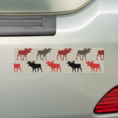 Lumber Red Black Gray Moose Silhouette Antler Deer Autoaufkleber (Auf Auto)