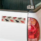 Lumber Red Black Gray Moose Silhouette Antler Deer Autoaufkleber (Auf Lkw)
