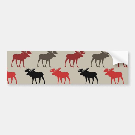 Lumber Red Black Gray Moose Silhouette Antler Deer Autoaufkleber (Vorne)