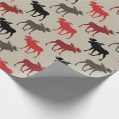 Lumber Red Black Gray Moose Silhouette Antler Deer Geschenkpapier (Ecke)