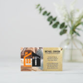 Lumber Saw | Builder Logo Visitenkarte (Stehend Vorderseite)