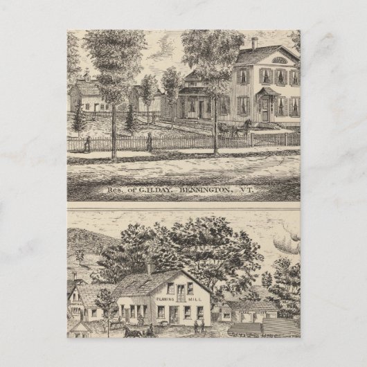 Lumber und Grist Mills in Arlington Vermont Postkarte (Vorderseite)