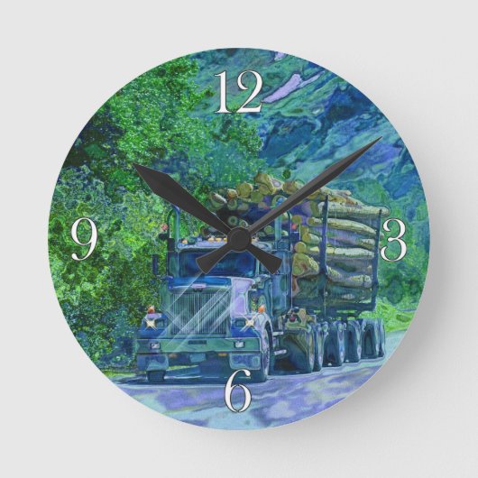 Lumberfrachtverkehr Runde Wanduhr (Vorderseite)