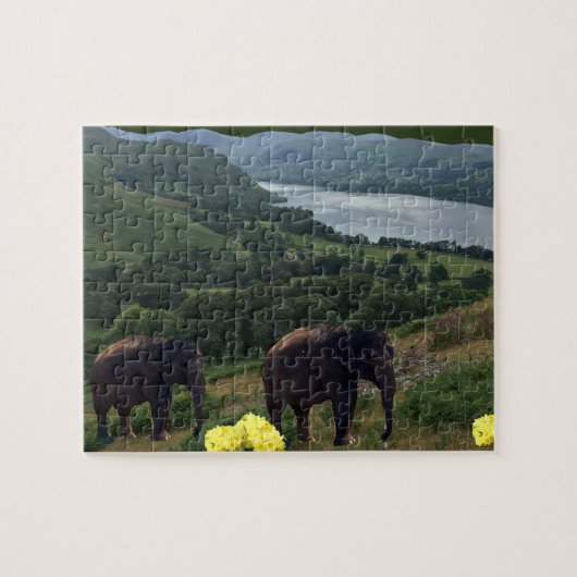 Lumbering Elephants Jigsaw Puzzle (Horizontal)