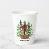 Lumberjack 1. Geburtstag Buffalo Kariert Pappbecher (Rückseite)