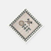 Lumberjack 1. Geburtstag Napkin - Äxte Weiß eins Serviette (Ecke)