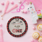 Lumberjack 1. Geburtstag Papierplatte - Äxte rot Pappteller (Party)