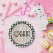 Lumberjack 1. Geburtstag Papiertafel - Eine weiße  Pappteller (Party)