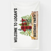 Lumberjack 1. Geburtstag Willkommen Party Banner (Vertikal)