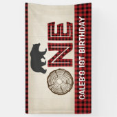 Lumberjack 1. Geburtstagsbanner - Bär Banner (Vertikal)