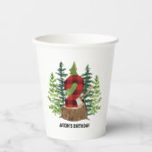 Lumberjack 2. Geburtstag Buffalo Kariert Paper Cup Pappbecher (Vorderseite)