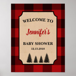 Lumberjack Baby Dusche Begrüßungszeichen Personali Poster