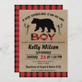 Lumberjack Baby Dusche Einladung (Vorne/Hinten)