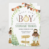 Lumberjack Baby Dusche Einladung (Vorne/Hinten)