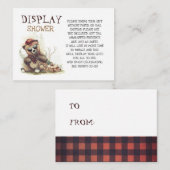 Lumberjack Baby Dusche Kleine Bärendusche Visitenkarte (Vorne/Hinten)