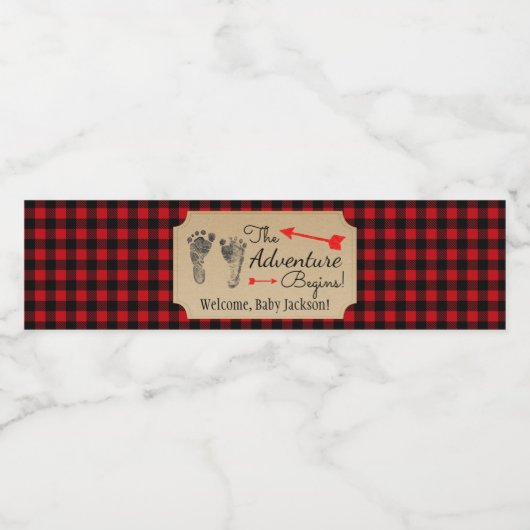 Lumberjack Baby Dusche Wasserflaschen Labels Wasserflaschenetikett (Einzelnes Label)
