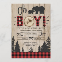 Lumberjack Baby Dusche Woodland Bären Cub Kariert 