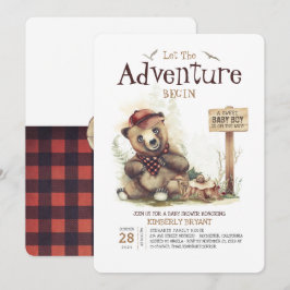 Lumberjack Baby Dusche Woodland Little Bären Cube Einladung