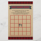 Lumberjack Baby Duschkabine Bingo Card (Vorderseite)