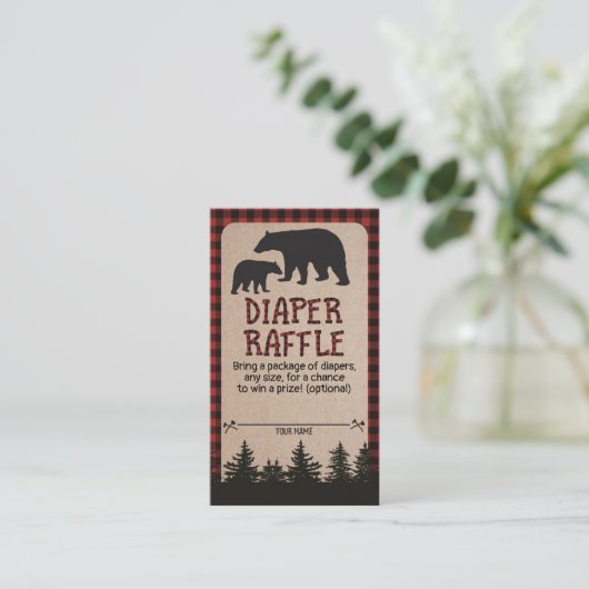 Lumberjack Baby Duschkabine Windelwaschkartenträge Begleitkarte (Stehend Vorderseite)