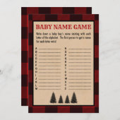 Lumberjack Baby Name Dusche Spiel Red Kariert Programm (Vorne/Hinten)