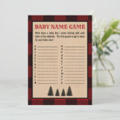 Lumberjack Baby Name Dusche Spiel Red Kariert Programm (Stehend Vorderseite)
