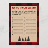 Lumberjack Baby Name Dusche Spiel Red Kariert Programm (Vorderseite)