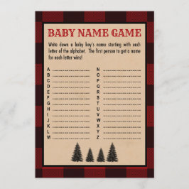 Lumberjack Baby Name Dusche Spiel Red Kariert Programm
