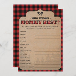 Lumberjack Baby Shower Game, das Mommy Best kennt
