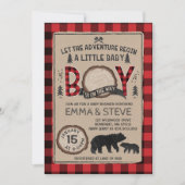 Lumberjack Baby Shower Invitation Lumberjack Party Einladung (Vorderseite)