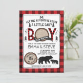 Lumberjack Baby Shower Invitation Lumberjack Party Einladung (Stehend Vorderseite)