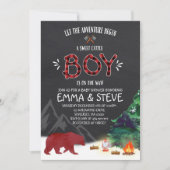 Lumberjack Baby Shower Invitation Lumberjack Party Einladung (Vorderseite)