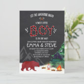 Lumberjack Baby Shower Invitation Lumberjack Party Einladung (Stehend Vorderseite)