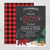 Lumberjack Baby Shower Invitation Lumberjack Party
