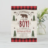 Lumberjack Baby Shower Invitation Lumberjack Party Einladung (Stehend Vorderseite)