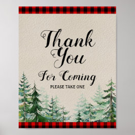 Lumberjack Baby Shower Vielen Dank für Ihr Kommen Poster