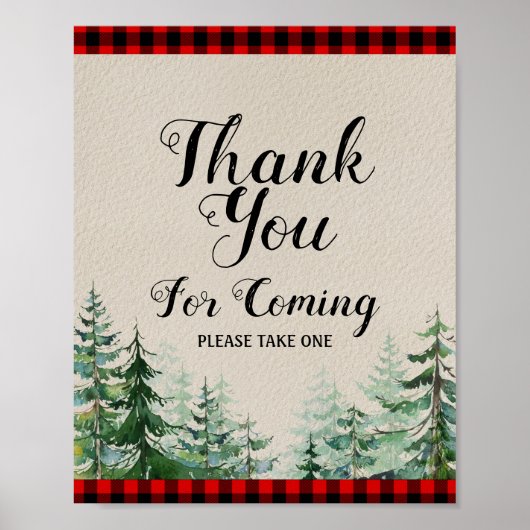 Lumberjack Baby Shower Vielen Dank für Ihr Kommen Poster (Vorne)
