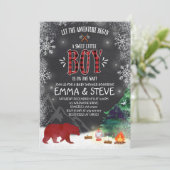 Lumberjack Babydusche Einladung Lumberjack Party (Stehend Vorderseite)