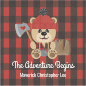 Lumberjack Bär Das Abenteuer beginnt Aufkleber (Vorderseite)